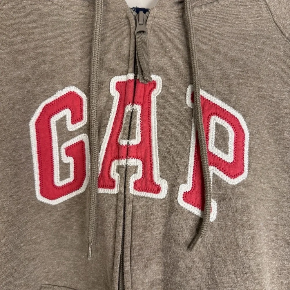 Kids Gap Beige Pink Zip Up Jacket Size XL Youth Lightweight Spring Fall Hooded